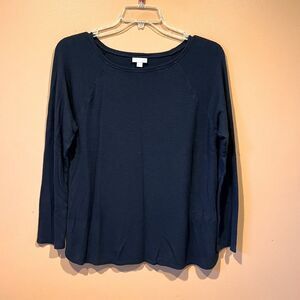 j. jill Size Large Textured Knit Black Women’s Long Sleeve Top